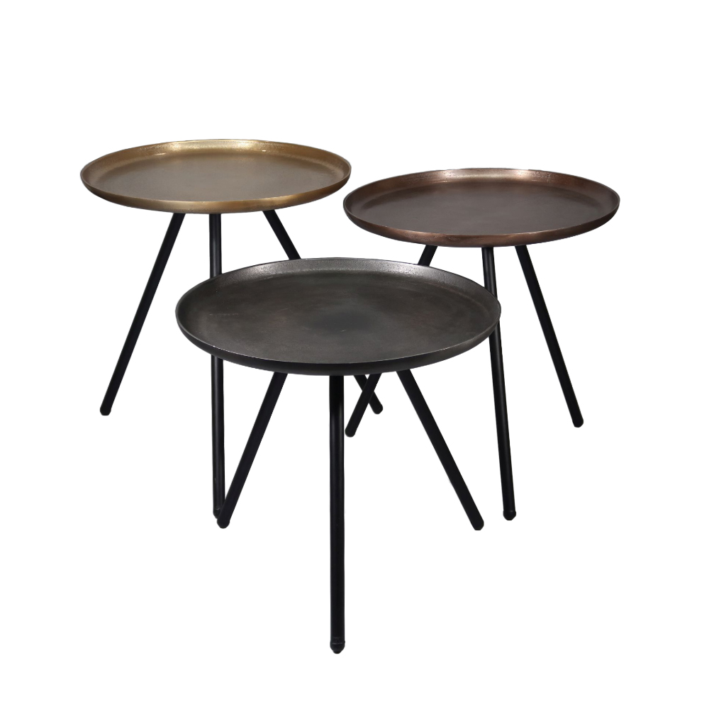 CALIPER 46 SIDE TABLE ΧΑΛΚΙΝΟ ΜΑΥΡΟ ΜΑΥΡΟ 45x45x46 - Image 2
