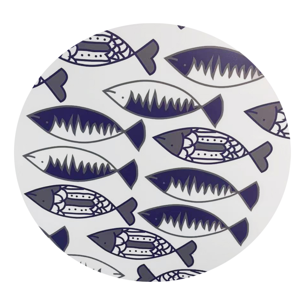 FISHY COFFEE TABLE ΠΟΛΥΧΡΩΜΟ ΜΕ PATTERN ΛΕΥΚΟ 75x75x37.5 - Image 2