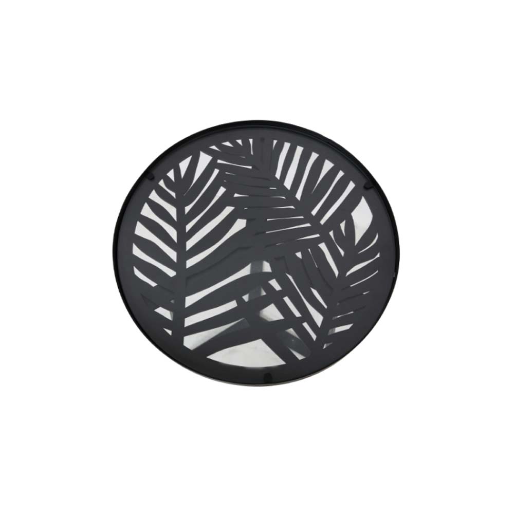 JUNGLE SIDE TABLE SET 2ΤΕΜ ΜΑΥΡΟ ΜΕ PATTERN ΜΑΥΡΟ 40x40x50 - Image 2