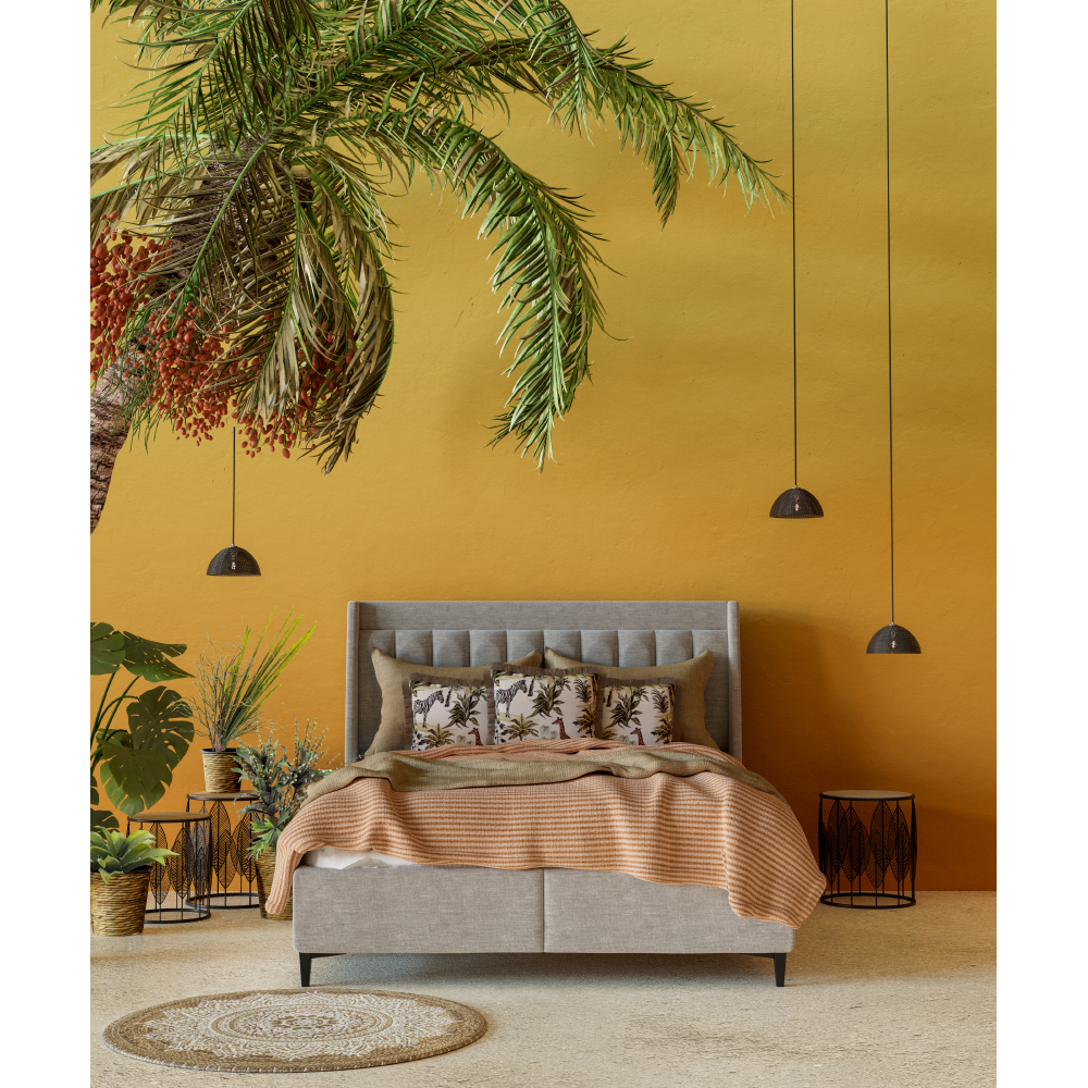 LEAF COFFEE TABLE SET 2ΤΕΜ ΜΑΥΡΟ ΦΥΣΙΚΟ 40x40x45 - Image 2