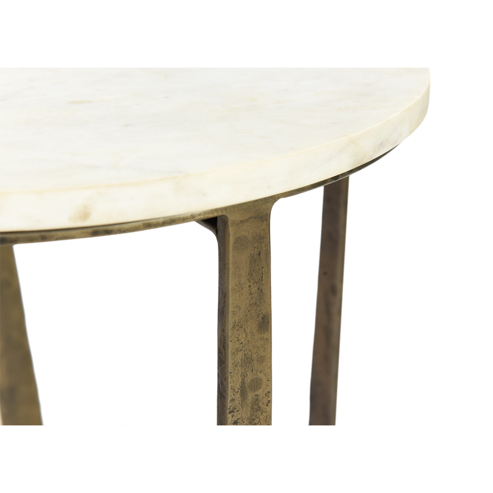 BLANCHE SIDE TABLE SET 2ΤΕΜ ΛΕΥΚΟ ΜΑΡΜΑΡΟ BRASS ANTIQUE 39x39x55 - Image 2
