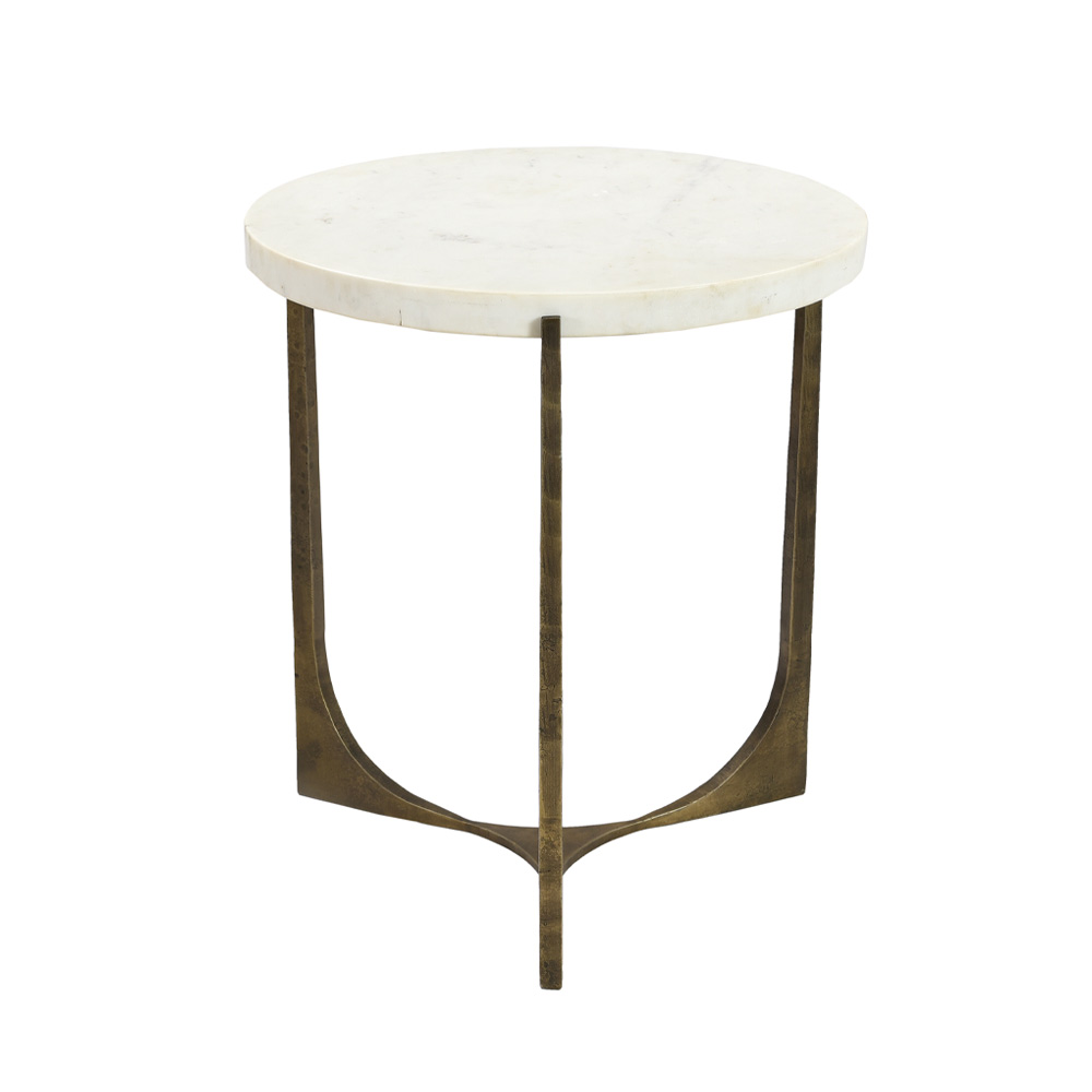 BLANCHE SIDE TABLE ΛΕΥΚΟ BRASS ANTIQUE 55x55x61 - Image 2