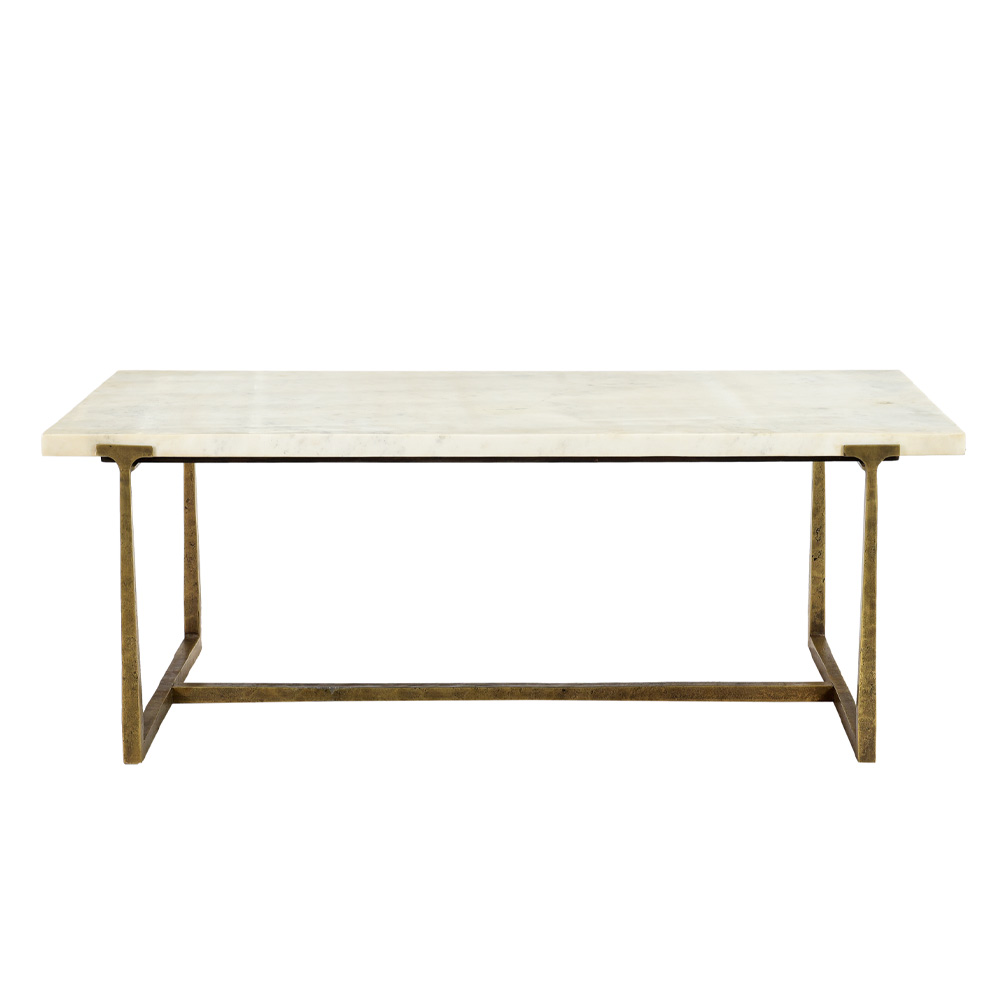 BAKARI COFFEE TABLE ΛΕΥΚΟ BRASS ANTIQUE 122x61x44.5 - Image 2