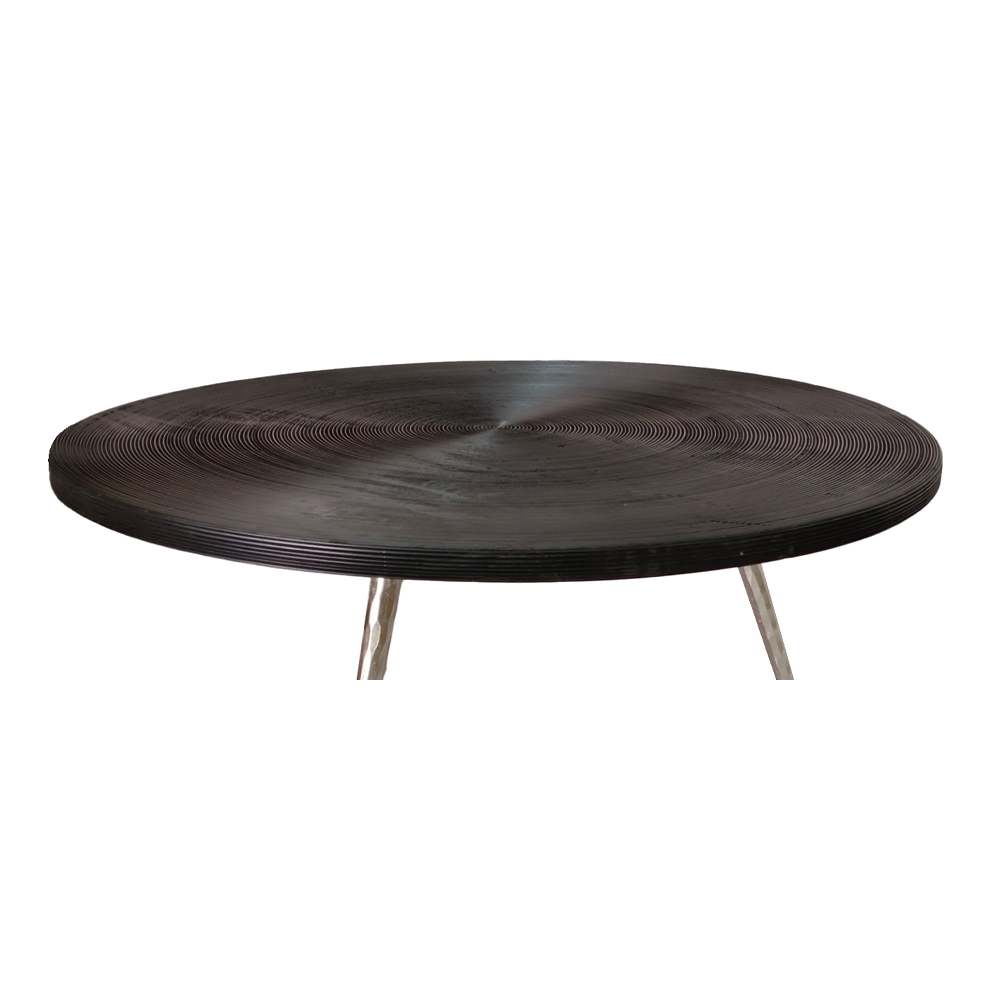 ZEN COFFEE TABLE ΜΑΥΡΟ ΑΣΗΜΙ 91x91x40 - Image 3