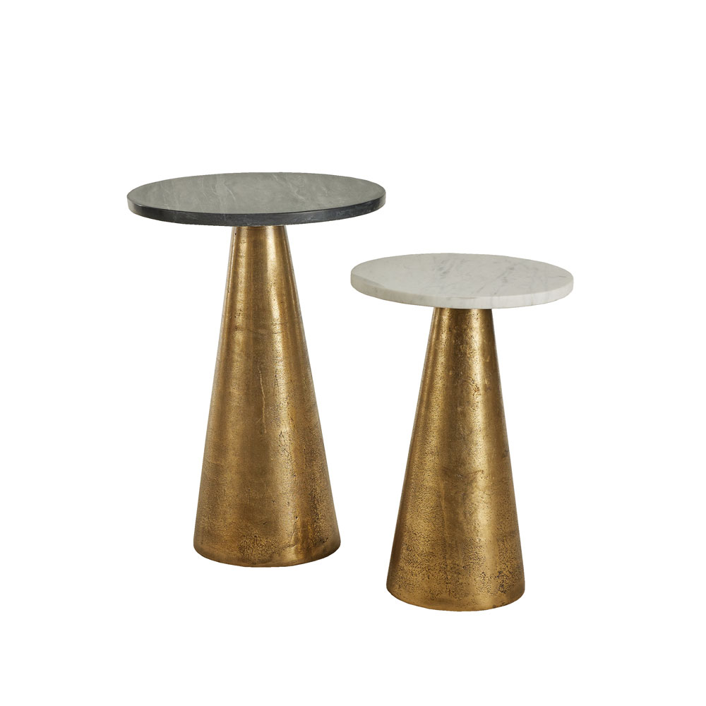CONO COFFEE TABLE ΜΑΥΡΟ ANTIQUE BRASS 36x36x51 - Image 5
