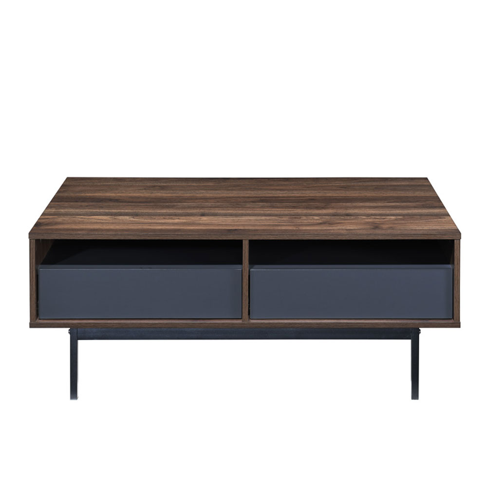GROOVES COFFEE TABLE 2ΣΥΡΤΑΡΙΑ ΚΑΡΥΔΙ ΓΚΡΙ 110x60x45 - Image 3