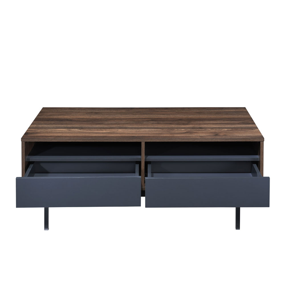 GROOVES COFFEE TABLE 2ΣΥΡΤΑΡΙΑ ΚΑΡΥΔΙ ΓΚΡΙ 110x60x45 - Image 4