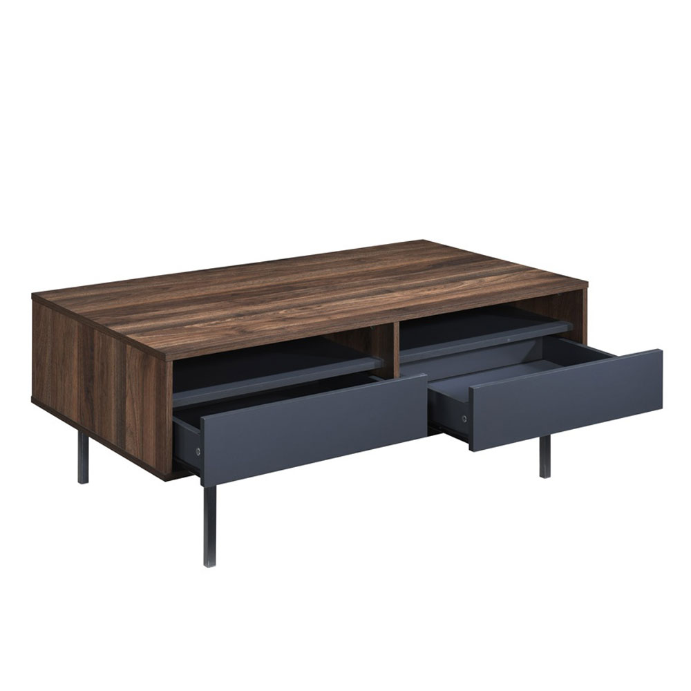 GROOVES COFFEE TABLE 2ΣΥΡΤΑΡΙΑ ΚΑΡΥΔΙ ΓΚΡΙ 110x60x45 - Image 5