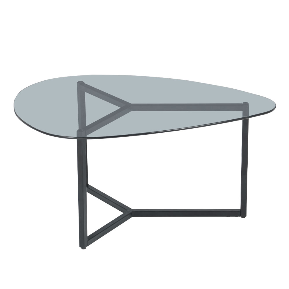 ROCKS COFFEE TABLE SET 2ΤΕΜ ΔΙΑΦΑΝΟ FUME ΜΑΥΡΟ 82x59x40 - Image 2