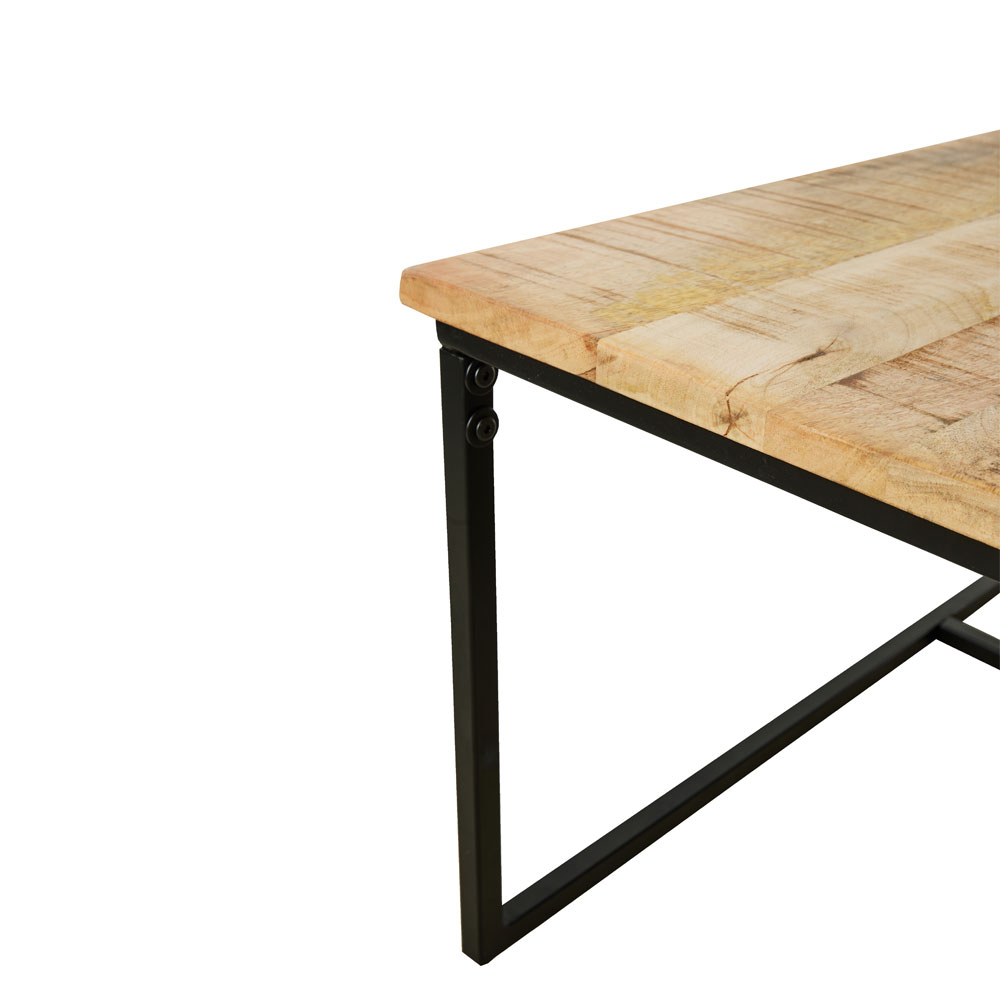 QUADRO COFFEE TABLE SET 3ΤΕΜ ΦΥΣΙΚΟ ROUGH ΜΑΥΡΟ 110x60x45 - Image 4