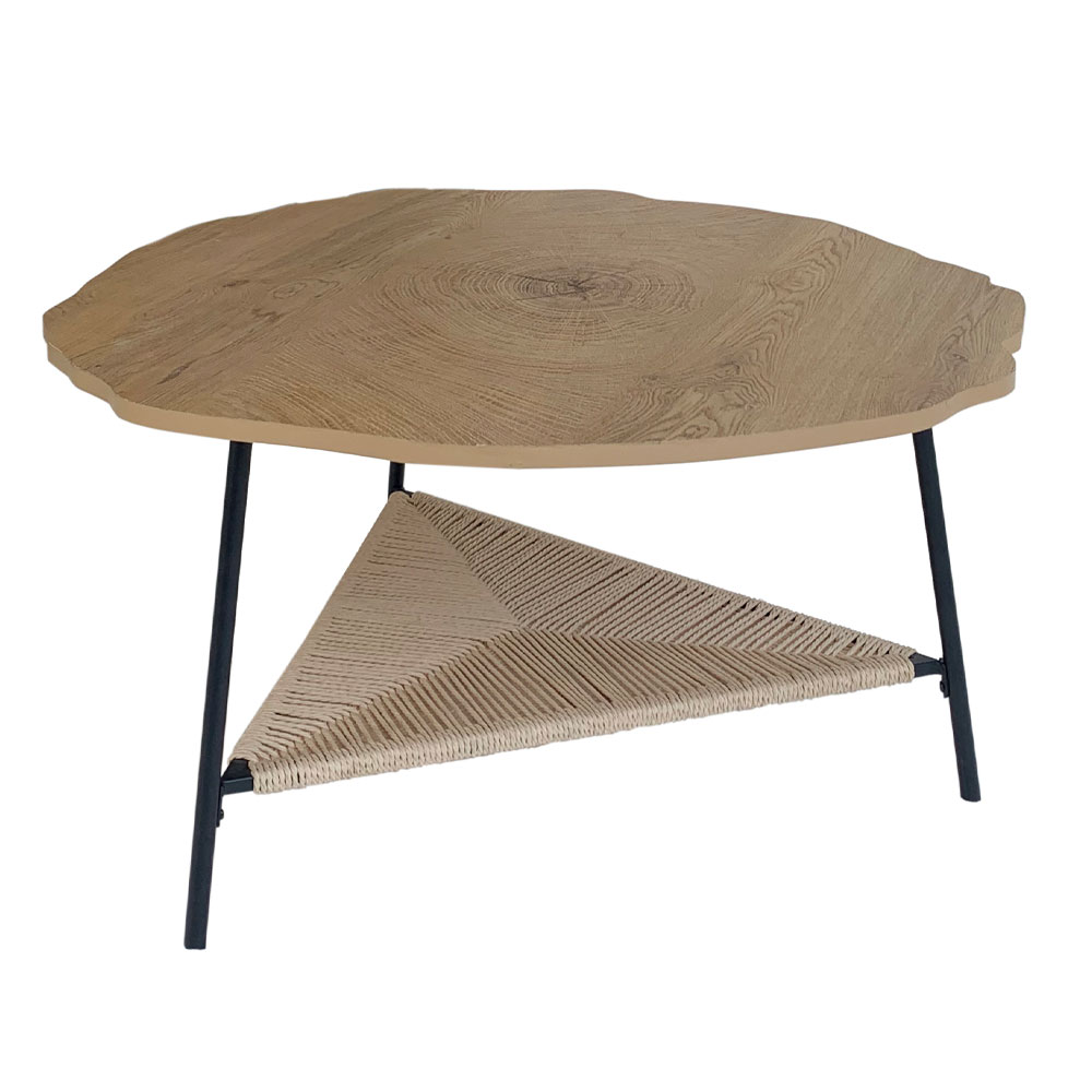 TREE COFFEE TABLE ΦΥΣΙΚΟ ΜΑΥΡΟ 80x80x42 - Image 4