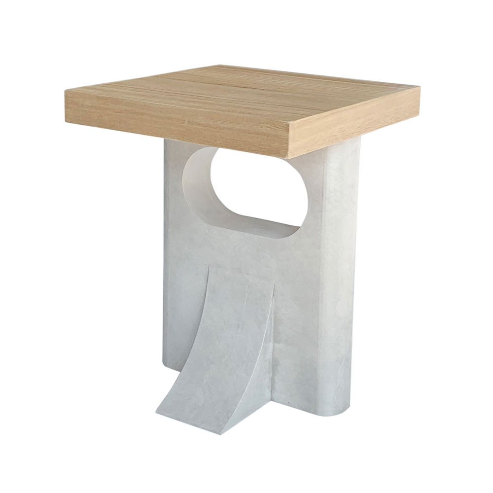 PILONAS SIDE TABLE ΦΥΣΙΚΟ ΓΚΡΙ ΑΝΟΙΧΤΟ 40x40x50 - Image 2