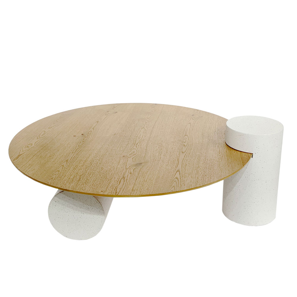 ASSYMETRON COFFEE TABLE ΦΥΣΙΚΟ ΓΚΡΙ ΑΝΟΙΧΤΟ 110x100x41 - Image 3