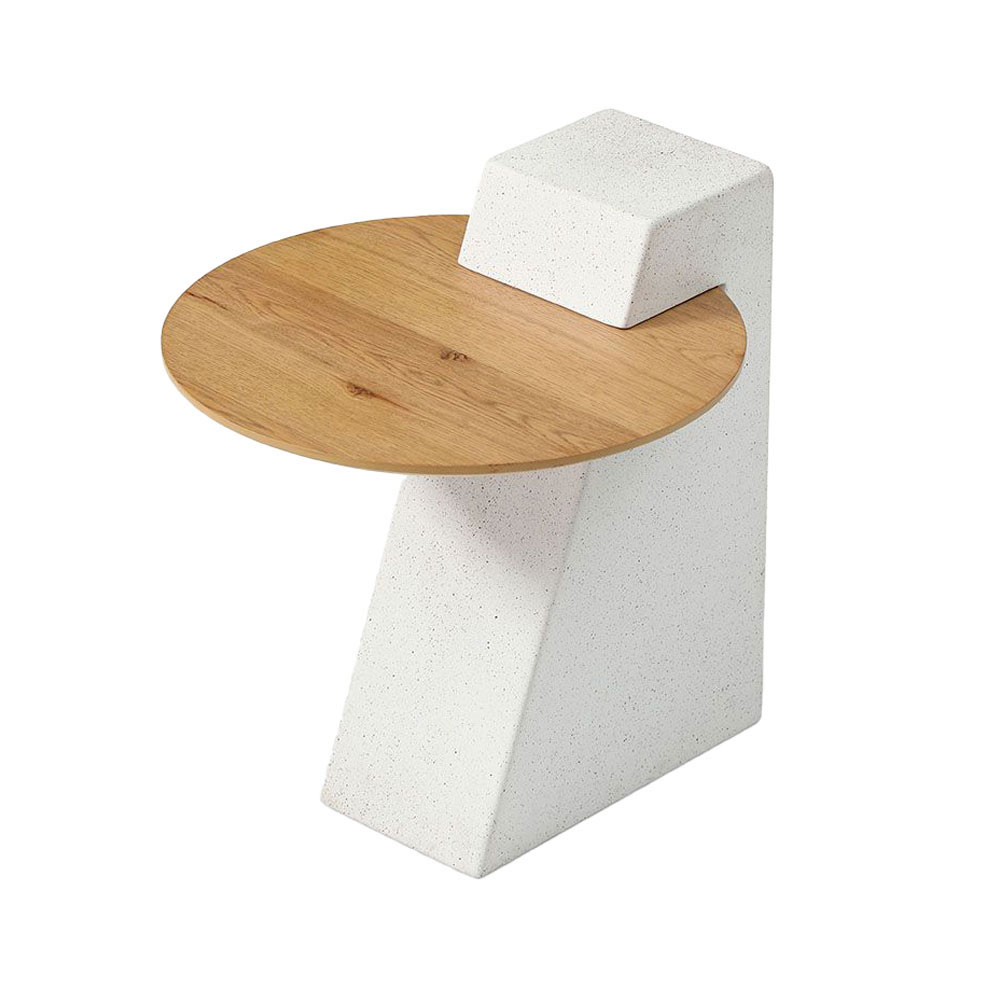 ASSYMETRON SIDE TABLE ΦΥΣΙΚΟ ΓΚΡΙ ΑΝΟΙΧΤΟ 51x45x51 - Image 2
