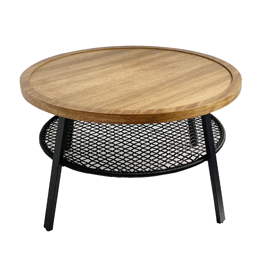 FILET COFFEE TABLE ΦΥΣΙΚΟ ΜΑΥΡΟ 75x75x43 - Image 2