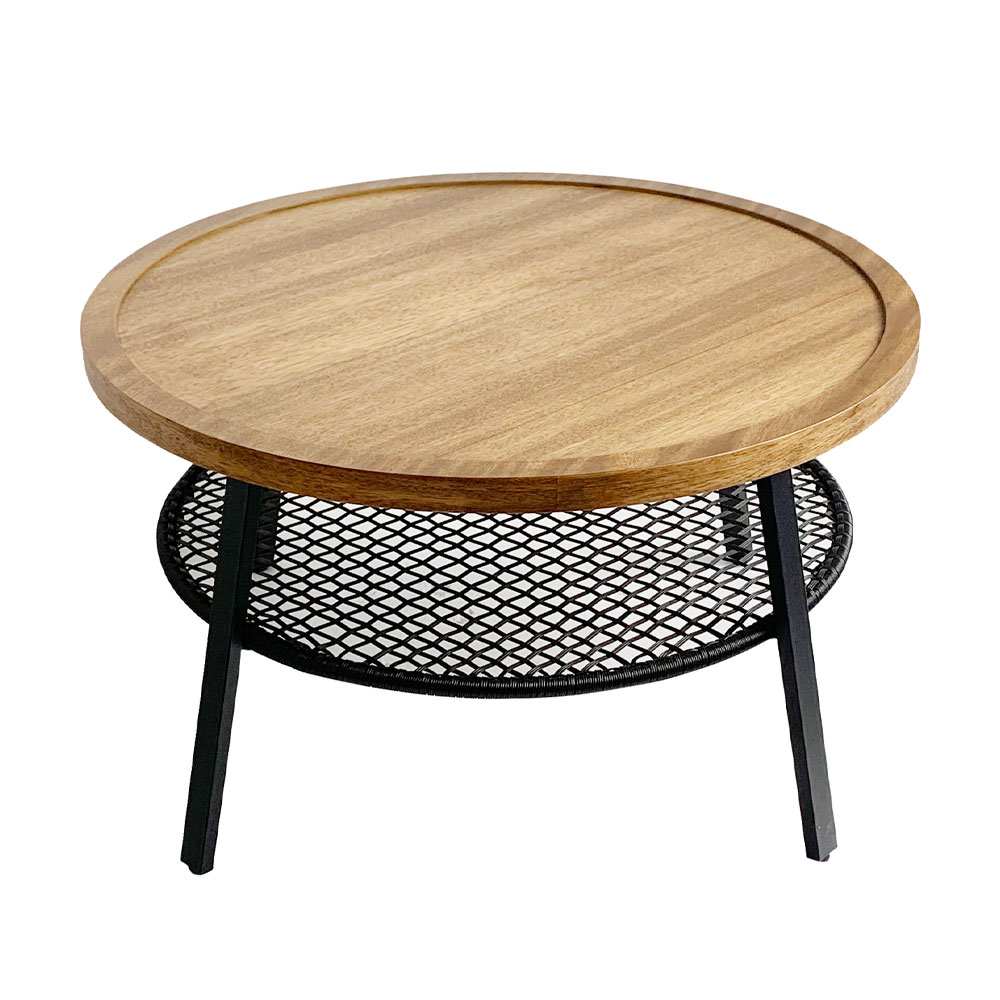 FILET COFFEE TABLE ΦΥΣΙΚΟ ΜΑΥΡΟ 75x75x43 - Image 3