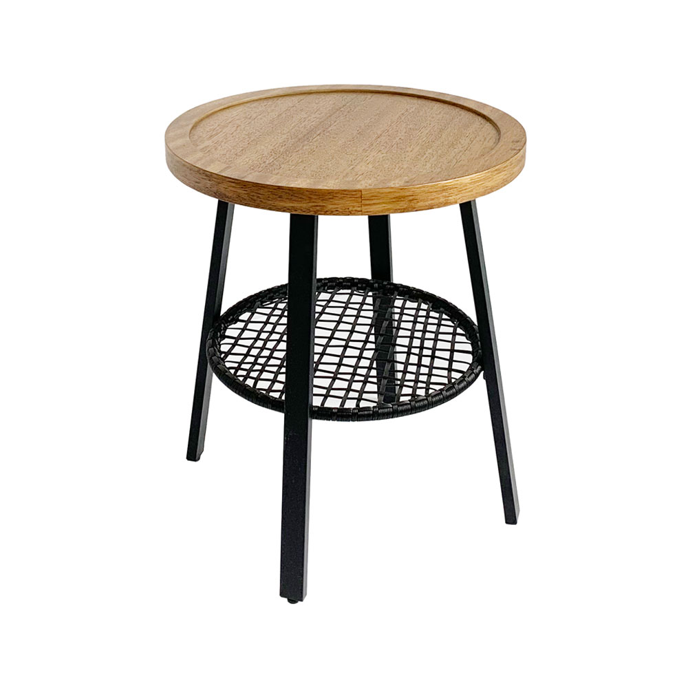 FILET SIDE TABLE ΦΥΣΙΚΟ ΜΑΥΡΟ 45x45x52 - Image 2
