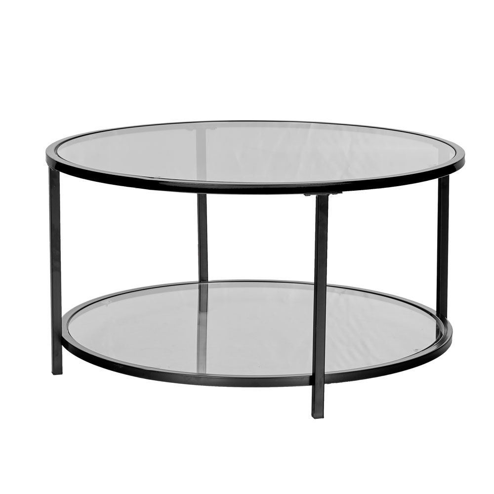 MOON COFFEE TABLE ΔΙΑΦΑΝΟ ΜΑΥΡΟ 80x80x42 - Image 2
