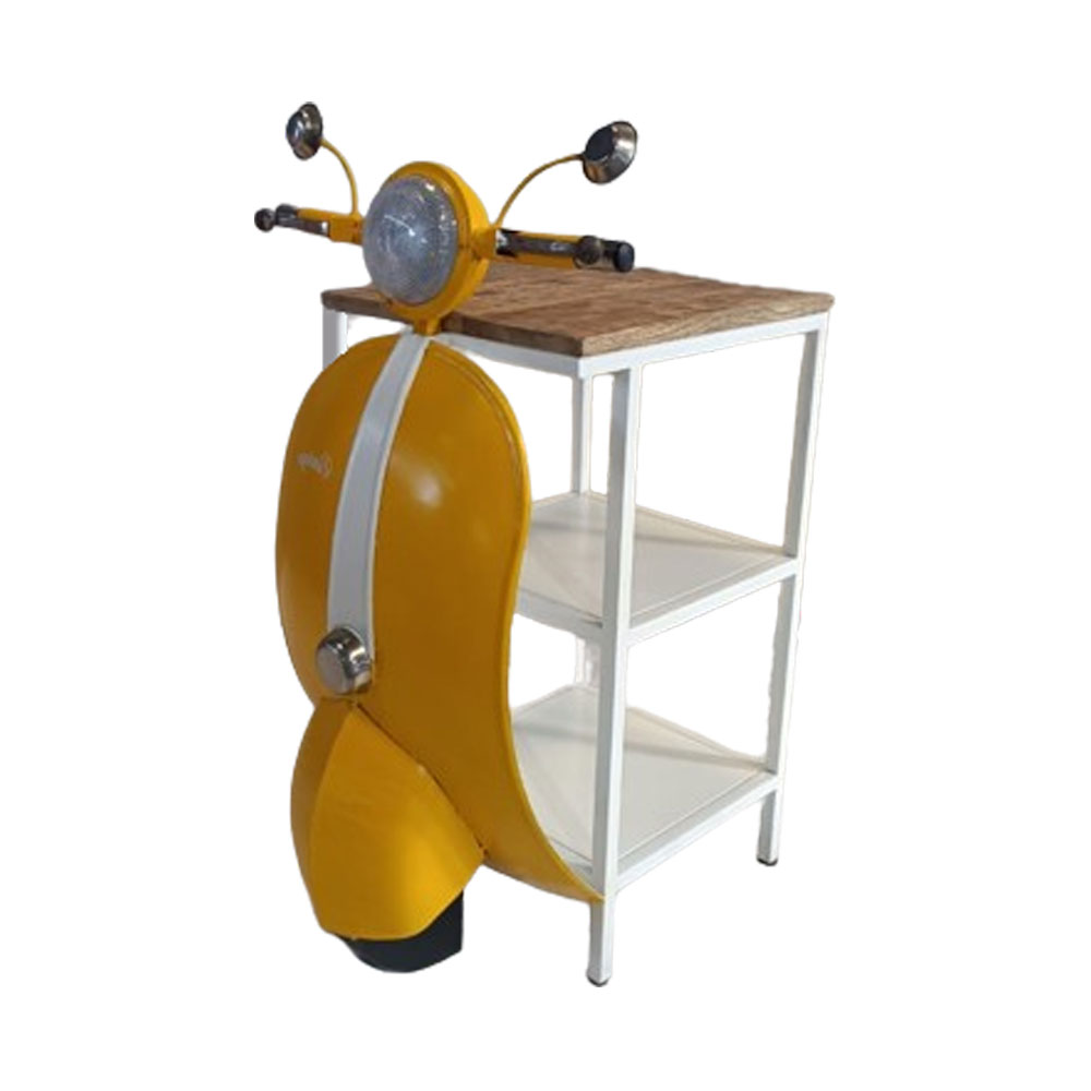 MINI VESPA SIDE TABLE ΜΕ ΡΑΦΙΑ ΚΙΤΡΙΝΟ ΛΕΥΚΟ ΦΥΣΙΚΟ 61x45x88 - Image 2
