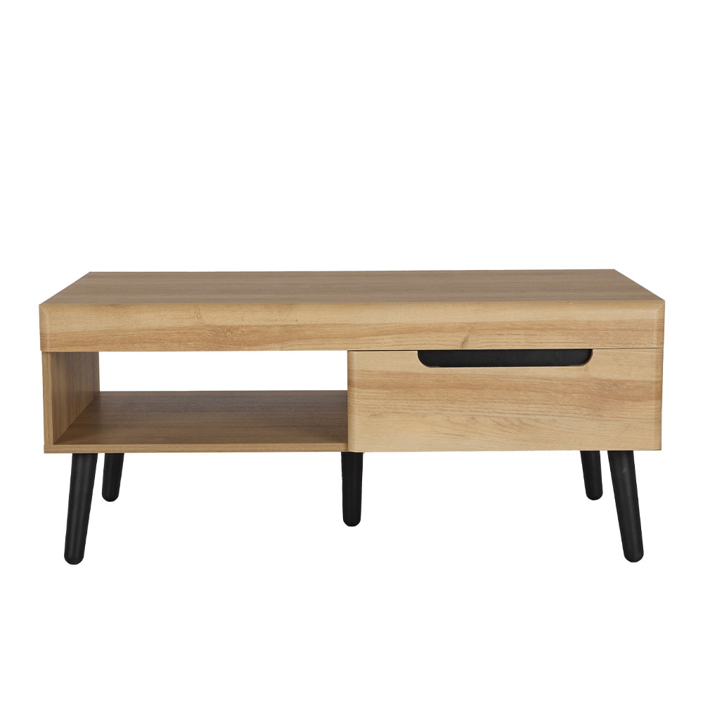 GRIF COFFEE TABLE 2ΣΥΡΤΑΡΙΑ ΦΥΣΙΚΟ ΜΑΥΡΟ 107x67x46 - Image 2