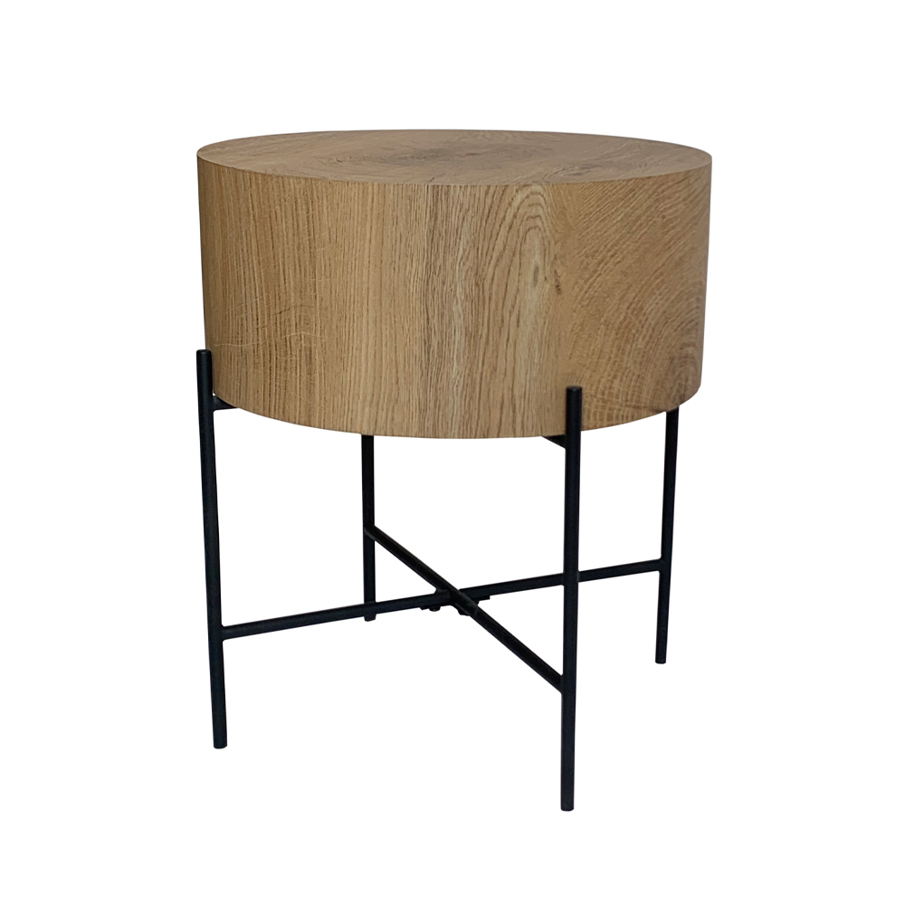 MADERA SIDE TABLE ΦΥΣΙΚΟ ΜΑΥΡΟ 45x45x45 - Image 2