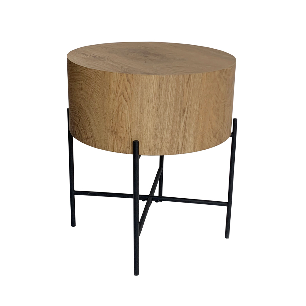 MADERA SIDE TABLE ΦΥΣΙΚΟ ΜΑΥΡΟ 45x45x45 - Image 3