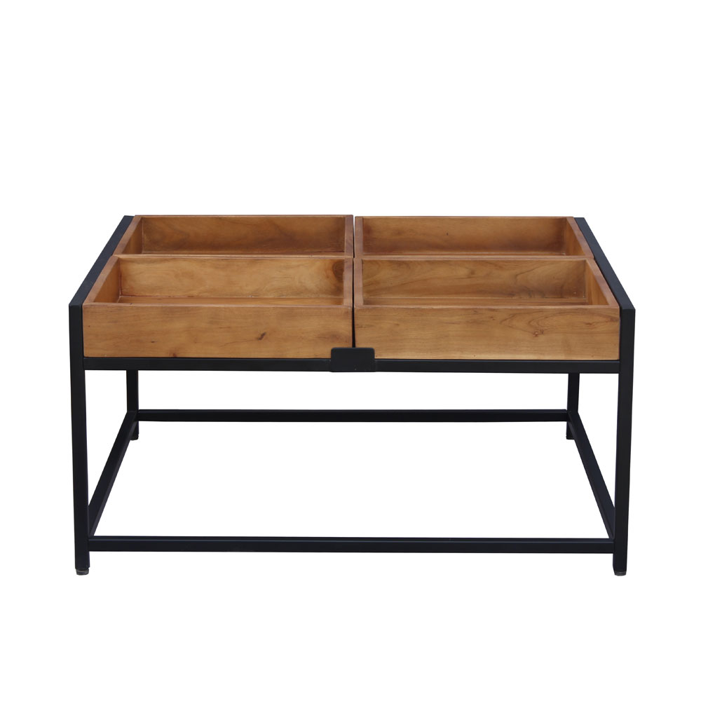COMBO COFFEE TABLE ΚΑΡΥΔΙ ΜΑΥΡΟ 84x80x42 - Image 4