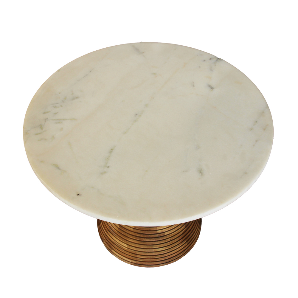 SAVOA SIDE TABLE ΛΕΥΚΟ ΚΑΡΥΔΙ 60x60x45 - Image 3