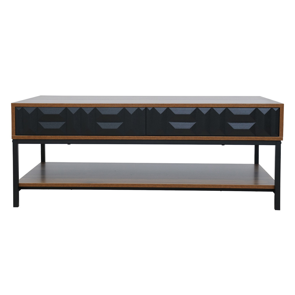 ZUMA COFFEE TABLE 2ΣΥΡΤΑΡΙΑ 3ΡΑΦΙΑ ΚΑΡΥΔΙ ΜΑΥΡΟ 111.5x60x44 - Image 2