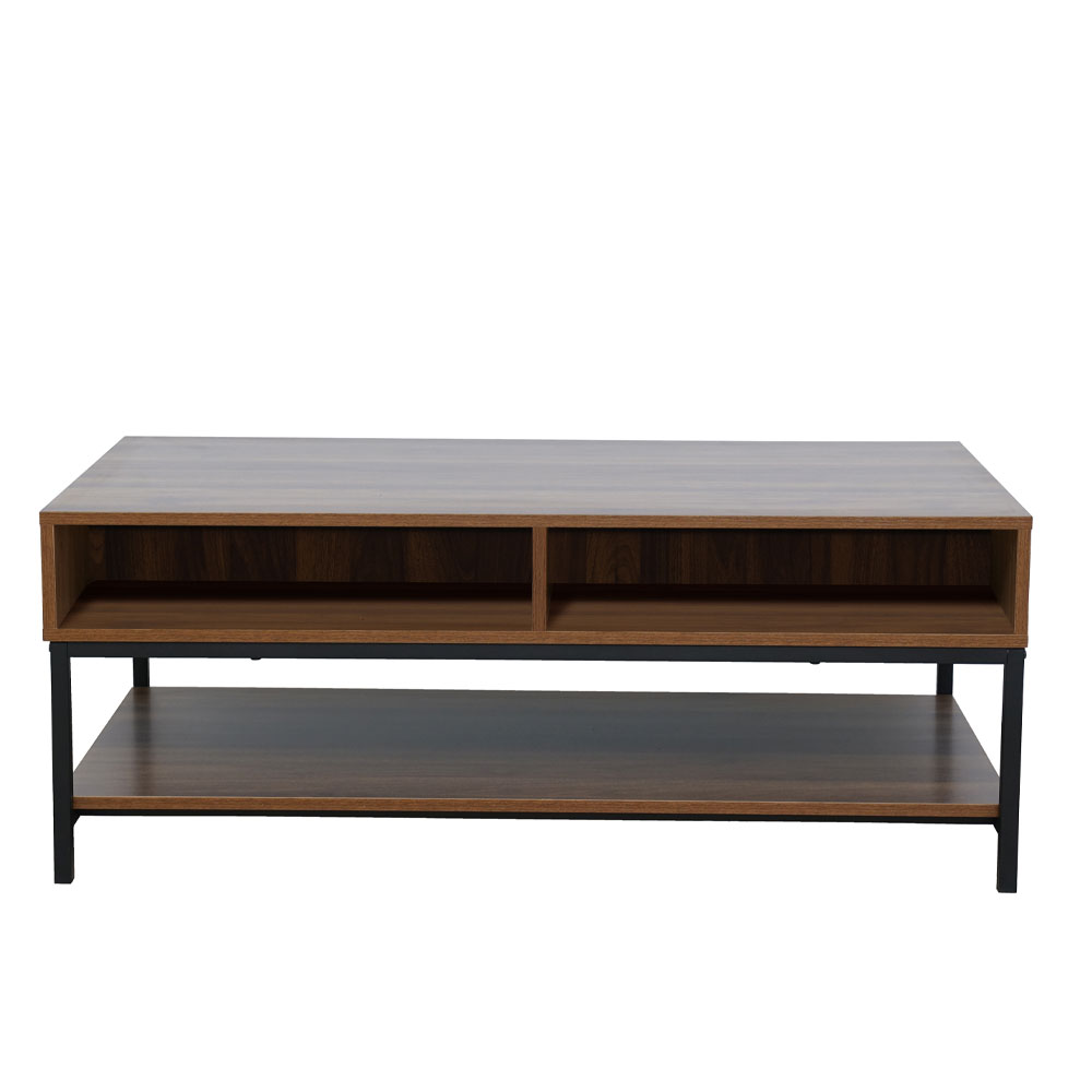 ZUMA COFFEE TABLE 2ΣΥΡΤΑΡΙΑ 3ΡΑΦΙΑ ΚΑΡΥΔΙ ΜΑΥΡΟ 111.5x60x44 - Image 3