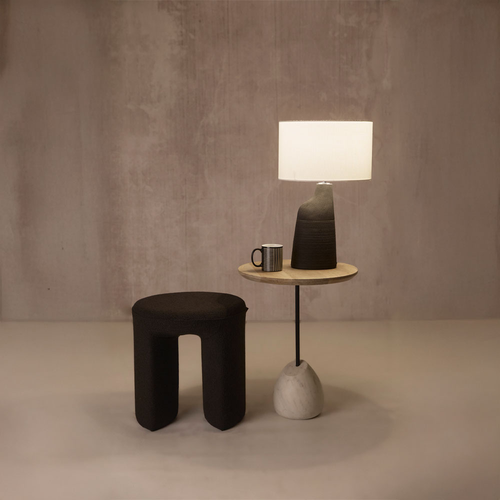 PILEA 46 SIDE TABLE ΦΥΣΙΚΟ ΛΕΥΚΟ 46x46x58 - Image 2