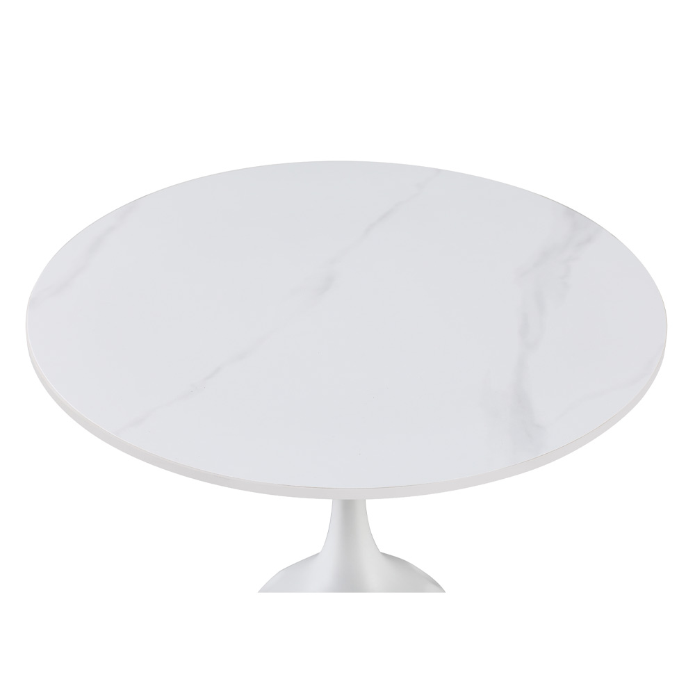 SNOW SIDE TABLE ΛΕΥΚΟ ΜΕ ΟΨΗ ΜΑΡΜΑΡΟΥ ΛΕΥΚΟ 50x50x61 - Image 2