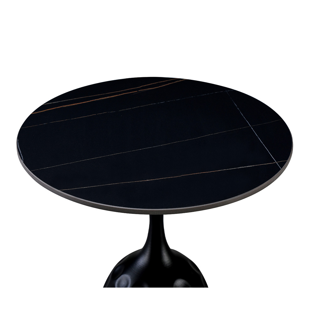 VOLCANO SIDE TABLE ΜΑΥΡΟ ΜΕ ΟΨΗ ΜΑΡΜΑΡΟΥ ΜΑΥΡΟ 50x50x61 - Image 4