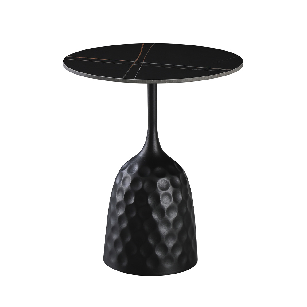 VOLCANO SIDE TABLE ΜΑΥΡΟ ΜΕ ΟΨΗ ΜΑΡΜΑΡΟΥ ΜΑΥΡΟ 50x50x61 - Image 5