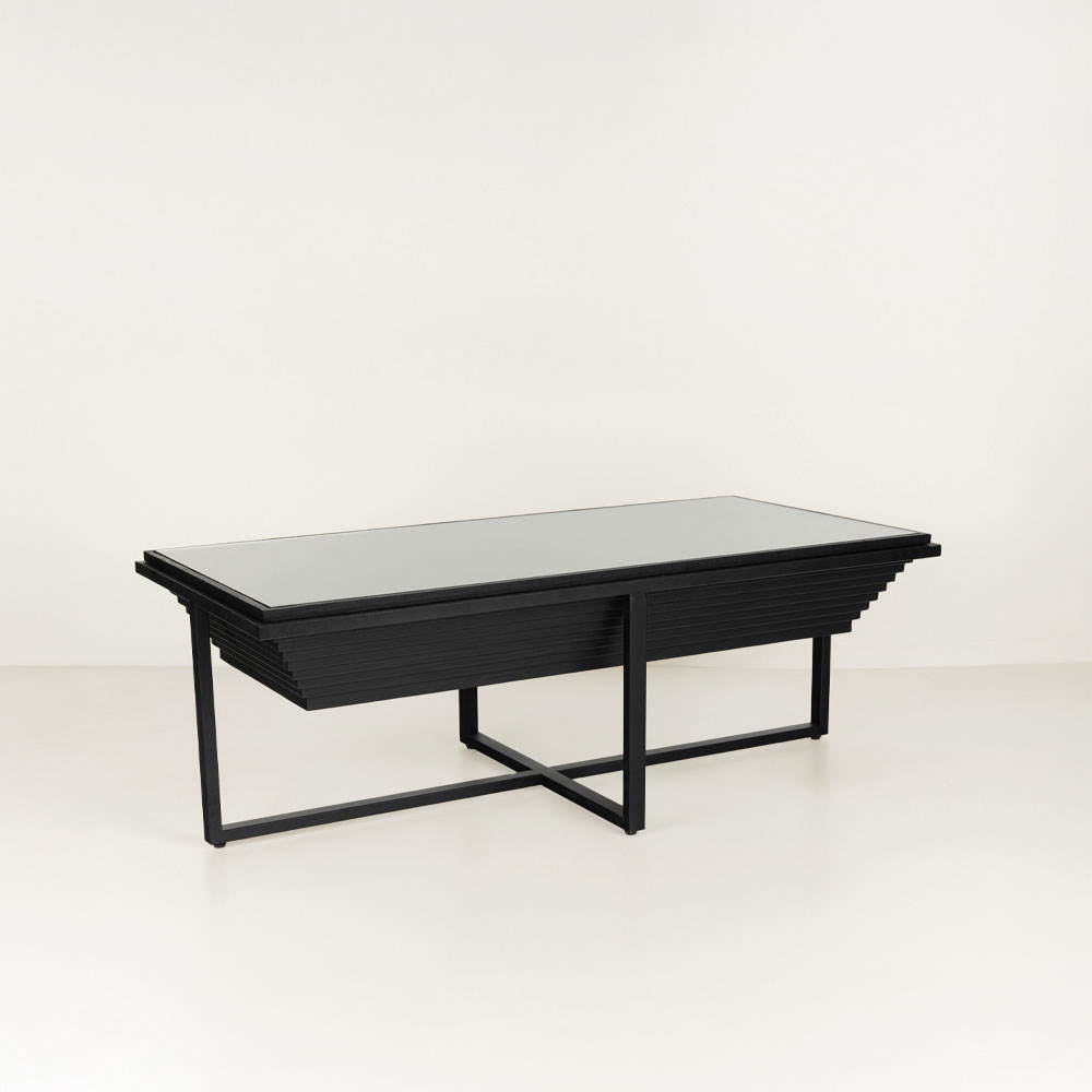 CHEOPS COFFEE TABLE ΜΑΥΡΟ 120x60x42cm