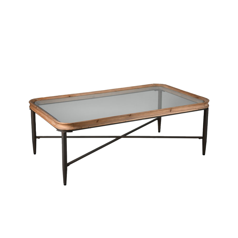 MARAIS COFFEE TABLE ΦΥΣΙΚΟ ΜΑΥΡΟ 122x71x43.5cm