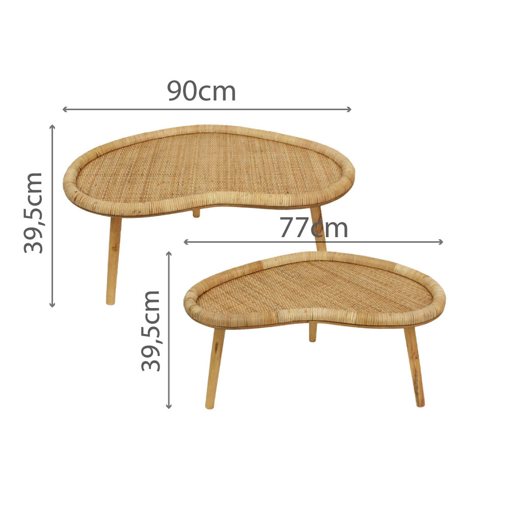 KAMIRA SIDE TABLE SET 2ΤΕΜ ΦΥΣΙΚΟ 90x59x39.5 - Image 2