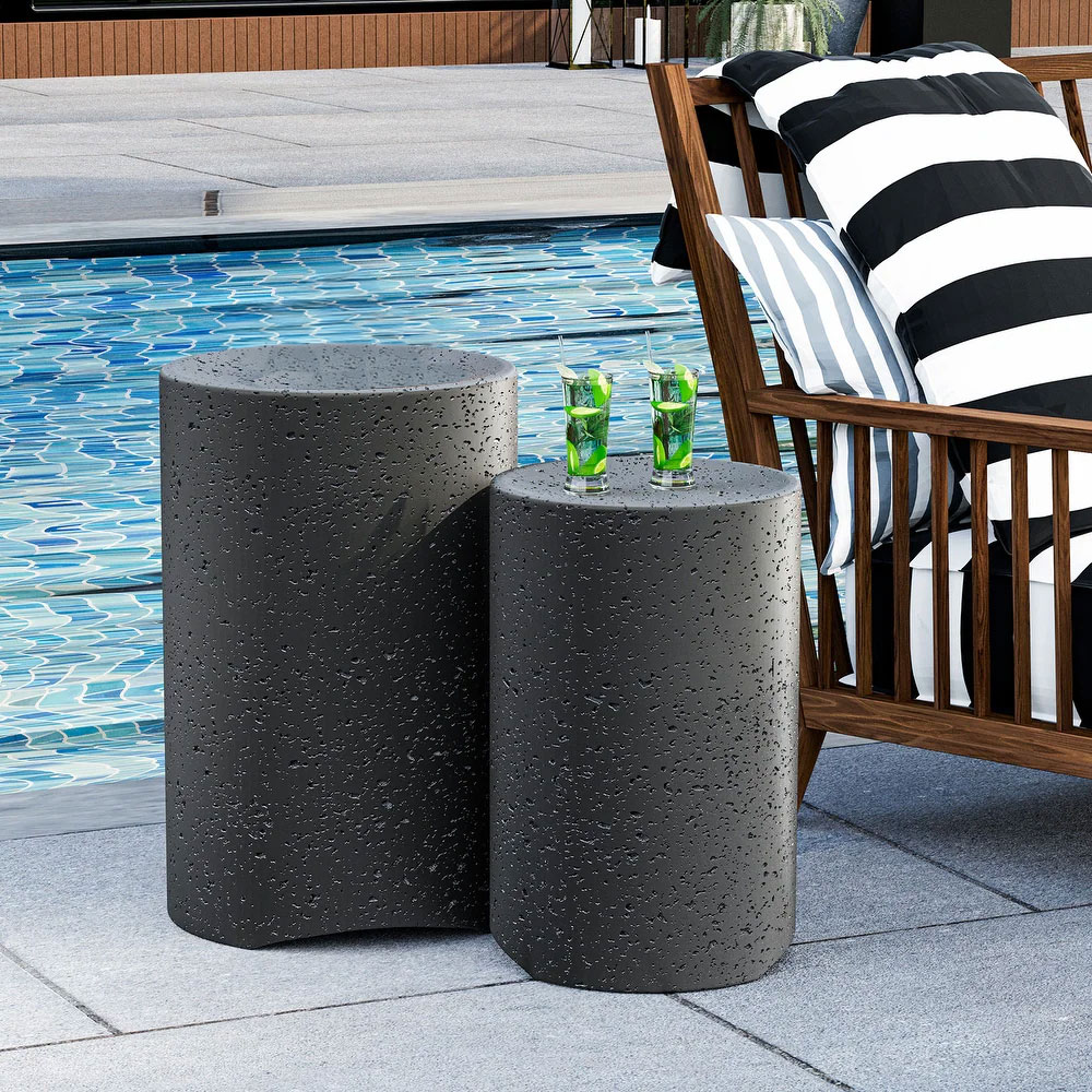 ROLE SIDE TABLE SET 2ΤΕΜ ΑΝΘΡΑΚΙ 36x36x56 - Image 2