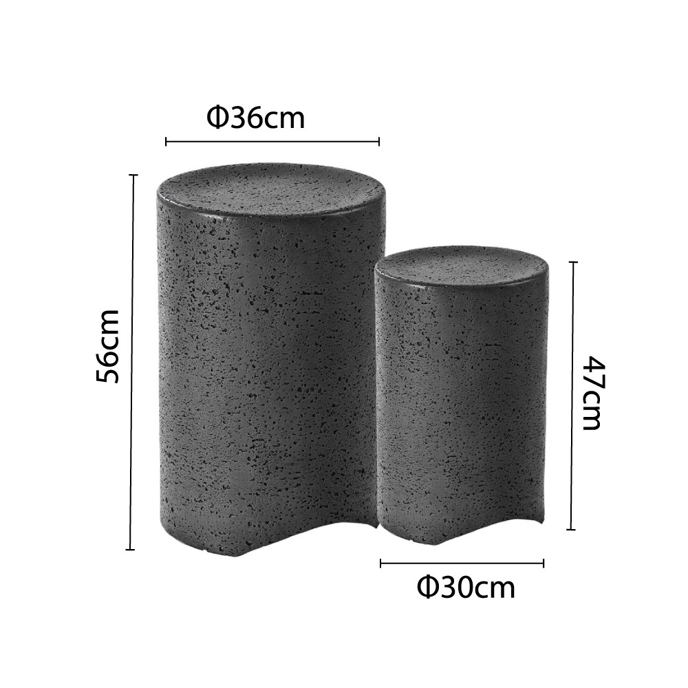 ROLE SIDE TABLE SET 2ΤΕΜ ΑΝΘΡΑΚΙ 36x36x56 - Image 3