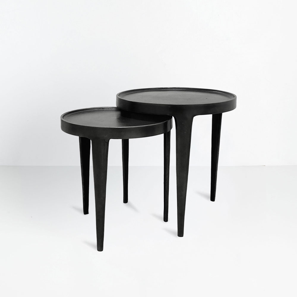 INK SIDE TABLE SET 2ΤΕΜ ΜΑΥΡΟ 43x43x45.5cm - Image 2