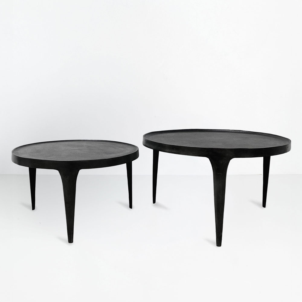 INK COFFEE TABLE SET 2ΤΕΜ ΜΑΥΡΟ 75x75x45.5cm - Image 2