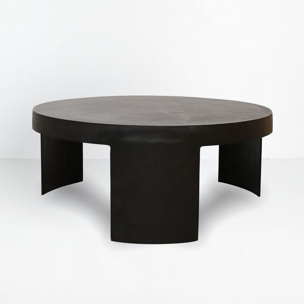 VOLCANO COFFEE TABLE ΜΑΥΡΟ 88x88x37cm - Image 3