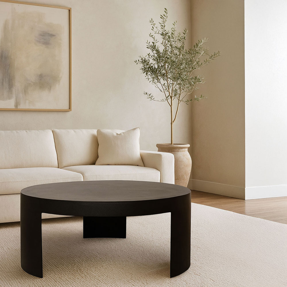 VOLCANO COFFEE TABLE ΜΑΥΡΟ 88x88x37cm - Image 4