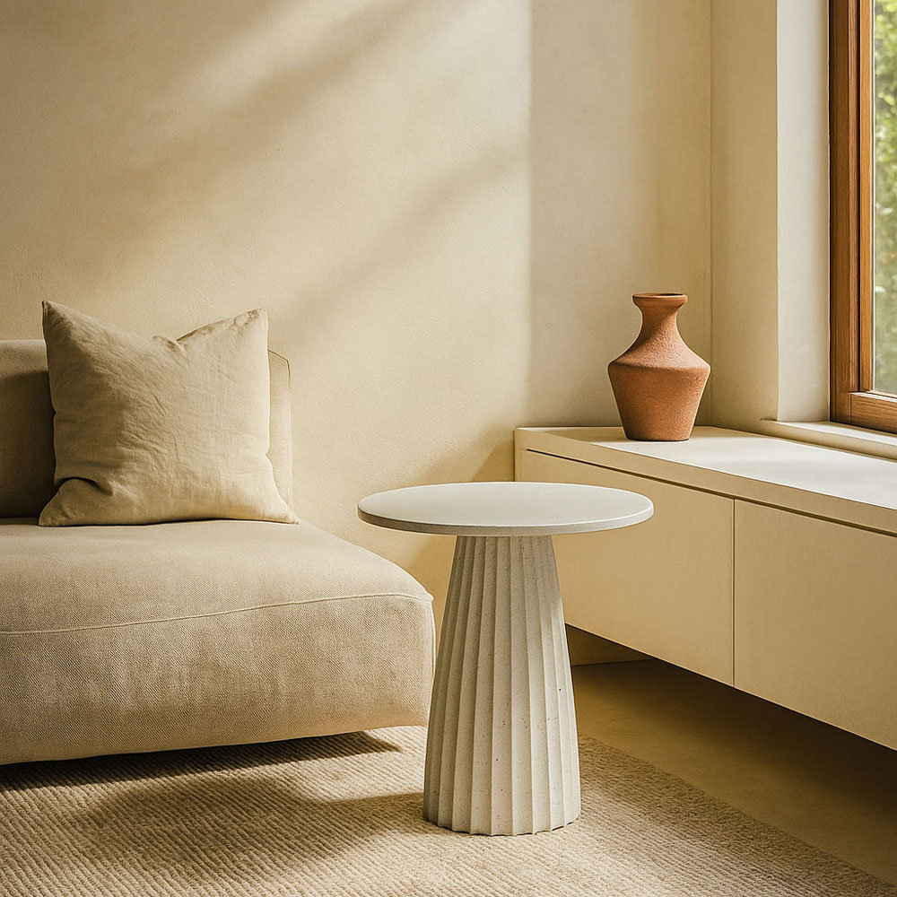 TOLEDO SIDE TABLE ΛΕΥΚΟ ΜΕ PATTERN 40x40x51cm - Image 3