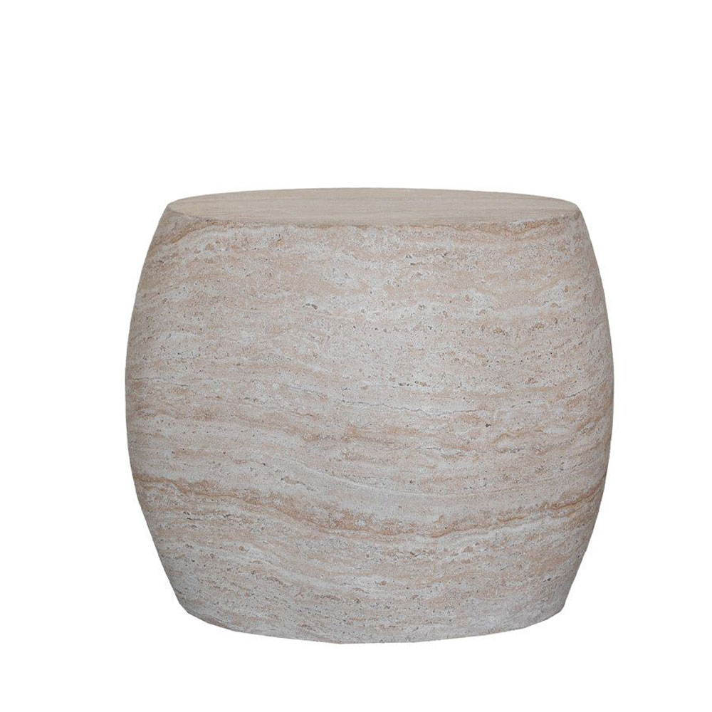 LITHOS OVAL SIDE TABLE BEIGE 62x43x52.5 - Image 2