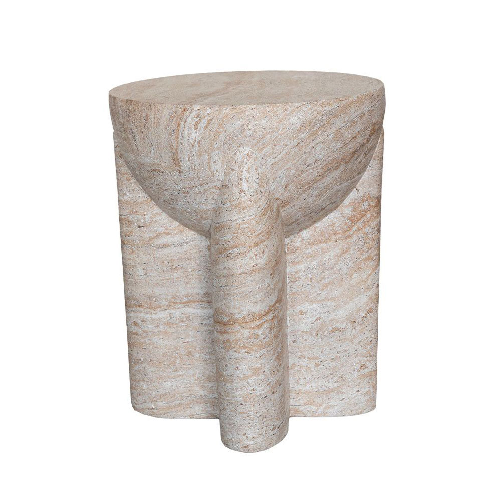 LITHOS HANDLE SIDE TABLE BEIGE 36.5x36.5x46.5 - Image 3