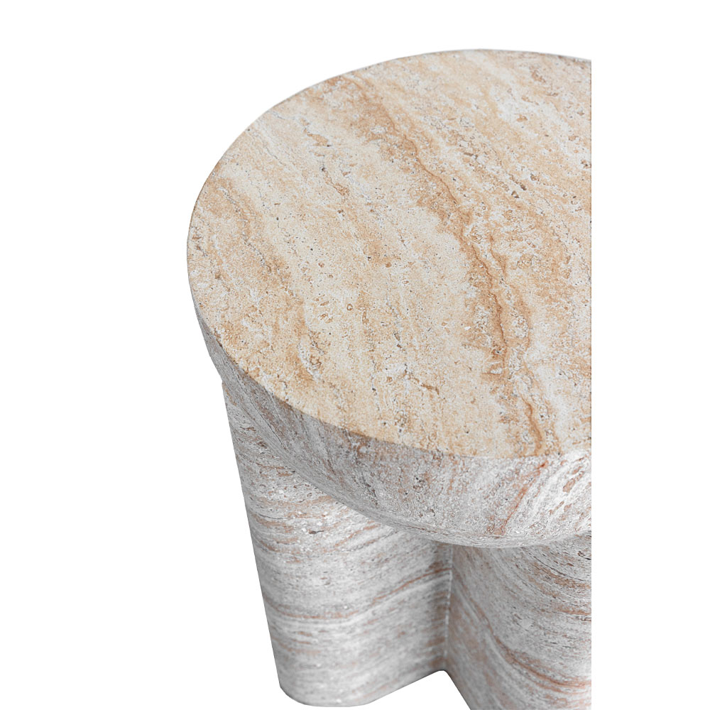 LITHOS HANDLE SIDE TABLE BEIGE 36.5x36.5x46.5 - Image 4