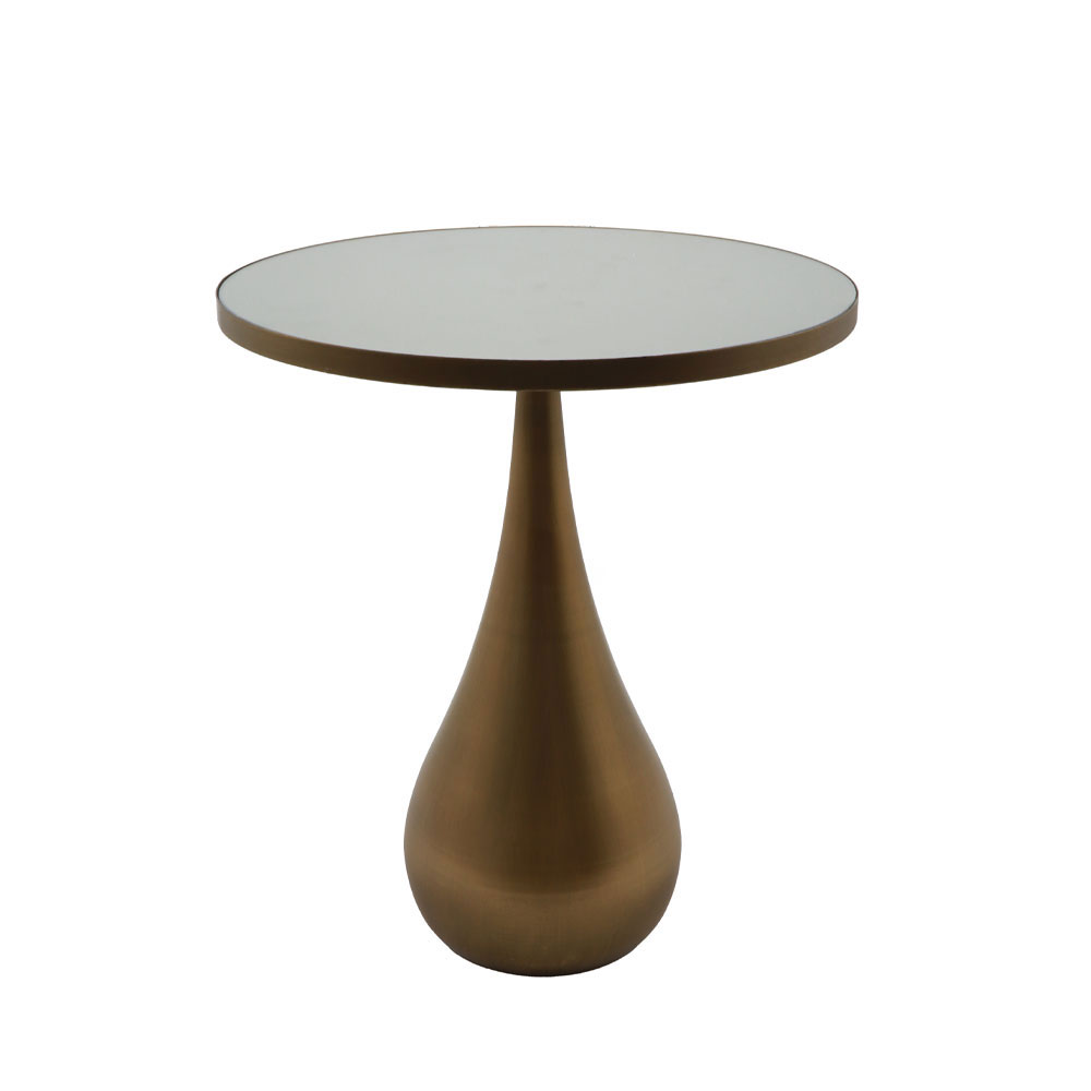 SEAL M SIDE TABLE ΜΕ ΚΑΘΡΕΠΤΗ BROWN GOLD 40x40x46