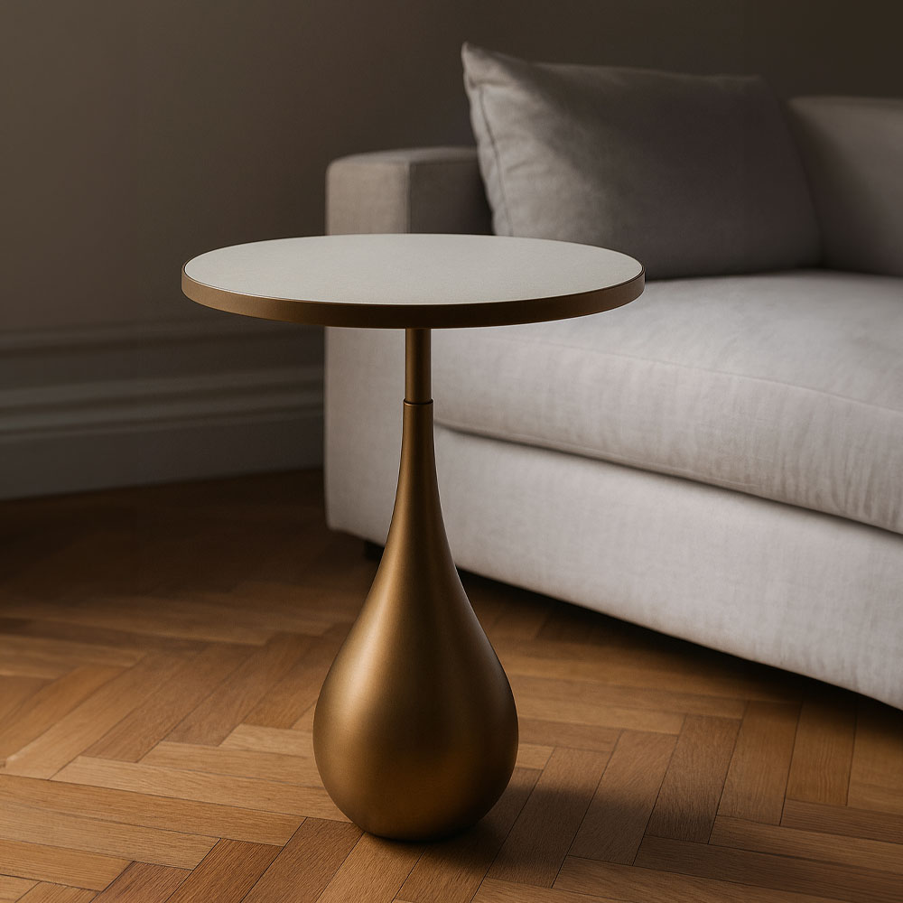SEAL M SIDE TABLE ΜΕ ΚΑΘΡΕΠΤΗ BROWN GOLD 37.5x37.5x54 - Image 2