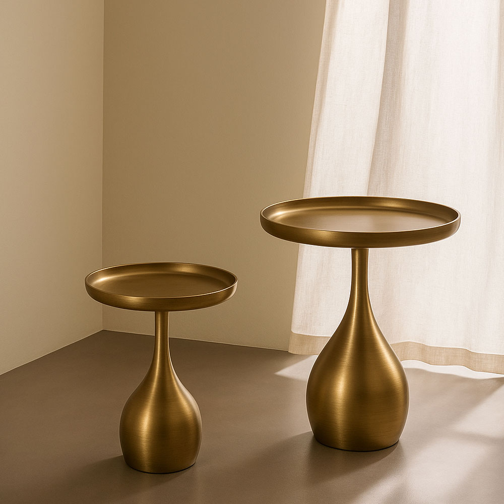 SEAL SIDE TABLE BROWN GOLD 51x51x53.5cm - Image 2